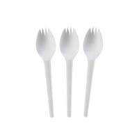 Ensemble de couverts jetables en plastique PLA de haute qualité, cuillère, fourchette, couteau de 6 pouces, écologiques, pour les fêtes