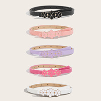Nouvelle ceinture fine pour femme avec décoration florale, accessoire décontracté pour robe verte, pull, jean ou pantalon, look mignon pour étudiante