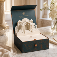 Boîte cadeau en papier rigide 3D personnalisée de luxe, boîte d'emballage artistique en papier architectural créative pour cadeaux haut de gamme