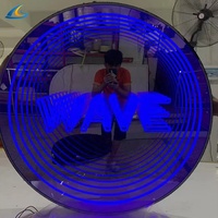 Fourniture d'usine Enseigne murale 3d extérieure Enseigne avant de magasin Enseigne LED personnalisée Abyss Mirror Infinite Letter Sign