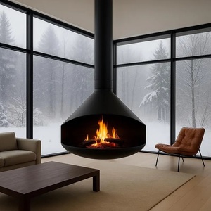 Décor extérieur Cheminée suspendue ouverte Poêle à <span class=keywords><strong>bois</strong></span> Cheminées suspendues au plafond Cheminée flottante à 360 degrés - Product Image 3