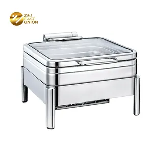 Penerimaan Prasmanan Hotel Bintang Lima Penggunaan Umum, Pemanas Makanan Stainless Steel Hidrolik Piring Chafing