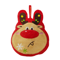 Serviette de toilette suspendue de Noël en polaire corail douce et à séchage rapide, motif renne, Père Noël, bonhomme de neige, pour cadeau de Noël – Fourniture directe usine