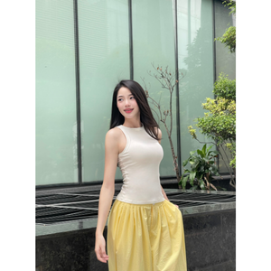 Camiseta sin Mangas para Mujer con Botones, Ecológica, Varios Colores, Nueva Moda, Servicio ODM, Fabricante Vietnamita, Muestra Gratuita - Product Image 1