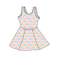 Robe de tennis d'été sans manches à imprimé personnalisé pour bébés filles