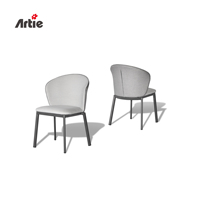 Chaise de patio imperméable Artie, chaises en osier pour réception, ensemble de table de jardin, villa, balcon extérieur, meubles de loisirs en tissu pour l'extérieur