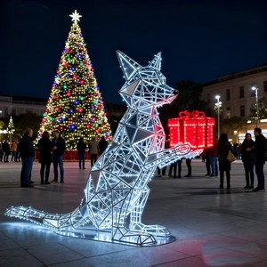 Custom Life Size <strong>Christmas</strong> <strong>Fox</strong> Light Outdoor Waterproof IP65 LED Decor for Theme Park Thanksgiving Home &amp; Holiday <strong>Decoration</strong> - Product Image 5