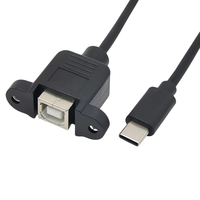 Câble de données USB 2.0 en cuivre pur OEM/ODM, USB Type B mâle vers femelle avec adaptateur de montage sur panneau pour imprimante, terminal de point de vente, scanner