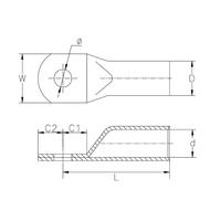 Mingxu prix d'usine AUS-35 cuivre étamé cosse à sertir cosses de câble en cuivre bornes de fil à sertir connecteur de Tube en cuivre IEC/CE