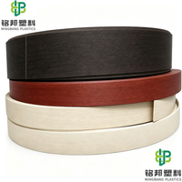 Bande de chant PVC, épaisseur 0,4-2 mm, motif grain de bois, couleur unie, pour panneaux MDF de meubles, vente en gros usine, taille personnalisée