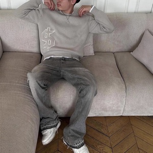 Maglione da <span class=keywords><strong>Uomo</strong></span> Personalizzato con Logo del Produttore, Design OEM, Collo Tondo, Vestibilità Ampia, Manica Lunga, Pullover Invernale Lavorato a Maglia - Product Image 2