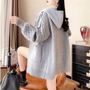 2023 Outono Venda Quente Mais Barato Mulheres Manga Longa Cores Contrastantes Sólidas Com Capuz Mulheres <span class=keywords><strong>Cardigan</strong></span> - Product Image 2