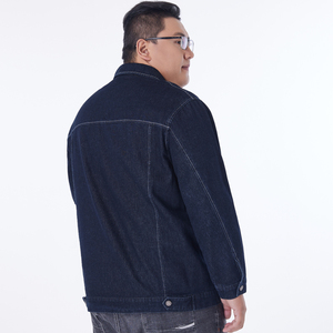 Veste de cow-boy lavée à <span class=keywords><strong>section</strong></span> mince et à épissage pour hommes de <span class=keywords><strong>grande</strong></span> taille veste en coton épais pour hommes de printemps de <span class=keywords><strong>grande</strong></span> taille - Product Image 1