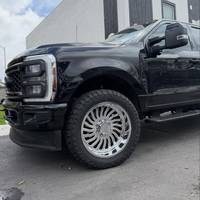 Velg Truk Tempa Custom Polished Deep Concave 20X12 22X12 24X14 28X16 dengan Floating Cap 6X139.7 8X165.1 untuk Sierra 1500