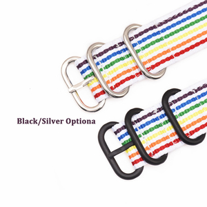 Correa de reloj de lona de nailon arcoíris al por mayor, correa de repuesto para reloj inteligente deportivo, correas para Apple Watch Ultra de 49mm - Product Image 4