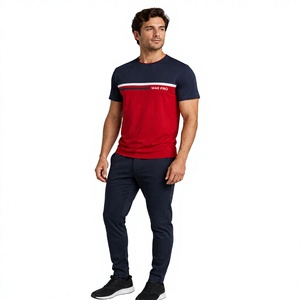 Camiseta Deportiva Premium para Hombre, Estilo Vintage, Manga Corta, Cuello Redondo, Paneles en Contraste, 100% Algodón, Corte Regular, para Entrenamiento - Product Image 3