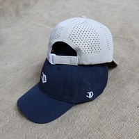 Casquette de baseball en nylon perforée pour le sport, avec logo brodé personnalisé, 6 panneaux, imperméable, découpe au laser, style camionneur