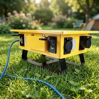 Boîte d'alimentation temporaire NEMA L14-30P avec prises GFCI NEMA 5-20R, 8 prises, câble STOW 10/4 de 1,5 m, distribution d'énergie portable pour la construction
