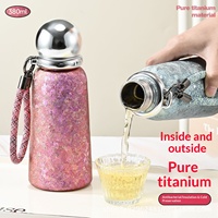 Nouvelle tasse thermos en titane pur, double paroi, isolation sous vide, antibactérienne, conservation de la fraîcheur, performance thermique 12-24h