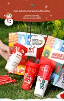 Gobelets jetables en plastique PP transparent écologiques pour thé au lait, 90 unités, thème Noël, étiquette moulée, 500ml 520ml 600ml, marque MZH, personnalisables