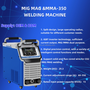 Máquina de soldar inversora Mig y MMA 350 con control digital y bajo nivel de chispas, incluye soldadora MIG/MAG IGBT SMWA CO2. - Product Image 3