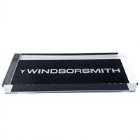 Plaque d'identification de bureau imprimée personnalisée Bloc de verre acrylique transparent de qualité supérieure personnalisé