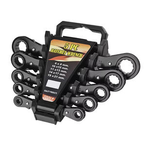 Conjunto de Chaves de Catraca de Cabeça Dupla 5 Peças em Aço Cromo Vanádio Métrico OEM Grau Industrial Ferramenta Automática Rápida para Reparo de Automóveis - Product Image 1