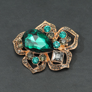 Broche coréenne rétro en cristal rose, épingle florale pour vêtements, accessoires pour veste de costume et cheongsam - Product Image 3