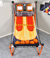 Machine de jeu d'arcade de basket-ball pliable pour 2 joueurs, système de basket-ball double-prise pour 2 joueurs avec marqueur électronique TB-6580
