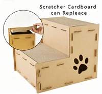 Lit pour chat à 2/3 niveaux, griffoir, maison, villa, boîte en carton ondulé