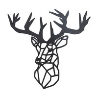 Sculpture murale abstraite en métal tête de cerf, décoration murale métallique, accessoires de décoration intérieure