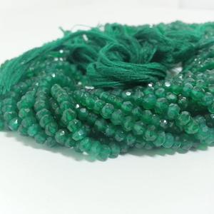 Perles Rondelles Facettées en Onyx Vert Naturel 3mm 5mm Certifiées IGI pour Fabrication de Bijoux Colliers Bracelets Fournisseur en Gros - Product Image 1