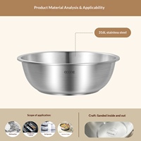 Ensemble de bols mélangeurs en acier inoxydable 316 avec saladier empilable réutilisable pour la pâtisserie, la cuisson, la préparation des repas et le rangement en cuisine