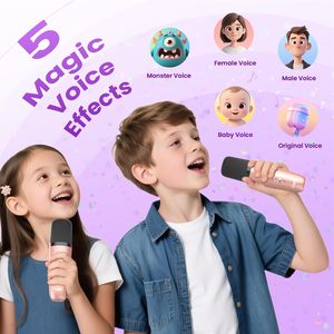 Mini machine karaoké pour enfants - Haut-parleur portable sans fil 5W avec portée de 10m, jouet éducatif pour les enfants de 5 à 15 ans, mini machine karaoké unisexe - Product Image 2