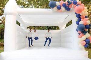 Château gonflable commercial <span class=keywords><strong>de</strong></span> luxe blanc pour location <span class=keywords><strong>de</strong></span> jeux gonflables, prix usine, Moonwalk - Product Image 5