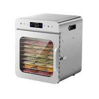 Déshydrateur alimentaire rotatif pour fruits, légumes et viandes, séchage à l'air, pour usage domestique et commercial - Construction en acier inoxydable et plastique, commande tactile