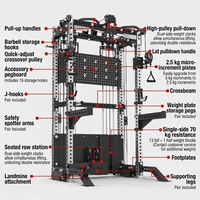 Station de musculation multifonctionnelle, robuste, avec Smith Machine, Cable Crossover, Rack à Squats et Station de Presse à banc, pour usage domestique et professionnel