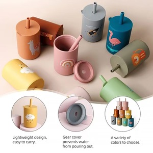 Vaso Antiderrames de Silicona de 150 ml para Bebés, Resistente a Derrames, Libre de BPA, con Pajita, para Niños Pequeños, con Diseño Impreso - Product Image 4