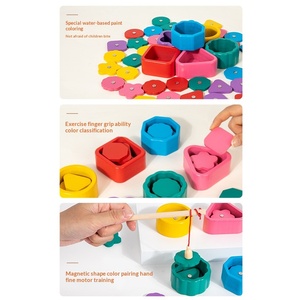 <span class=keywords><strong>Gioco</strong></span> di <span class=keywords><strong>Pesca</strong></span> Magnetico in Legno Beiyang per l'Apprendimento Precoce dei <span class=keywords><strong>Bambini</strong></span>, con Abbinamento di Forme e Risoluzione Cognitiva del Colore - Product Image 3
