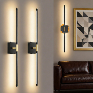 Modern Wall <b>Lamp</b> Black Aluminum Alloy Led <b>Touch</b> Control For Living Room Bedroom Corridor - Product Image 1