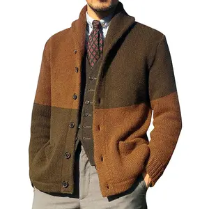 Üst sınıf yeni sonbahar kış tasarımcı marka lüks moda örgü hırka kazak erkekler rahat moda mont ceket erkek giysileri
