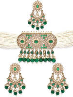 Ensemble collier et boucles d'oreilles de luxe en pierre AD plaqué or 14 carats, disponible en plusieurs couleurs, pour femme, idéal pour fiançailles, mariages et soirées.