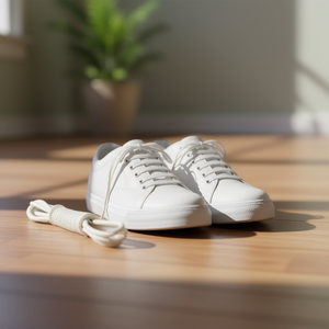 Laccio per scarpe cerato Ilan 90 cm bianco per scarpe - Product Image 3