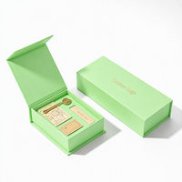 Boîte cadeau magnétique mini de luxe écologique avec logo personnalisé en anglais, ruban en satin et nœud, en forme de livre, pour montres et bijoux