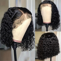 Pas cher Cheveux Brésiliens Vague D'eau Court Bob Achat En Vrac Perruque De Cheveux Humains Lace Front Perruque Transparent Hd Lace Frontal Perruque pour Les Femmes Noires