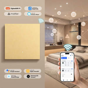 Interruptores Inteligentes Táctiles de 4 Canales con Enchufe Universal, Wi-Fi, Compatible con Tuya, Zigbee, <span class=keywords><strong>Alexa</strong></span> y <span class=keywords><strong>Asistente</strong></span> de Google para Casa, Hotel, Apartamento - Product Image 1