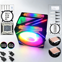 Refroidisseur d'air universel pour processeur QiuzAim, double ventilateur ARGB prismatique de 120 mm et 4/6 caloducs pour les sockets Intel LGA 1151/1700/2011 et AM4 AM5
