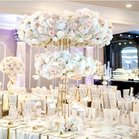 Support de fleurs en métal doré, vase de décoration de mariage, centre de table, présentoir de fleurs en or, arc en métal, décor de pièce d'événement de mariage