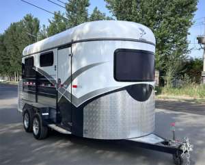 2024 Deluxe Pferde anhänger <span class=keywords><strong>2</strong></span>/<span class=keywords><strong>3</strong></span>/4 Pferdes chw immer Australische Standards Winkel last Pferde transport anhänger mit Sattel box - Product Image 2