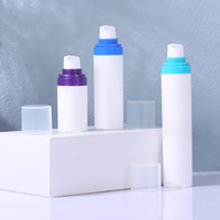 Vente en gros de flacons pompe en plastique sans air en vert violet Blue-50ml 15ml 30ml avec joint pulvérisateurs pour lotion